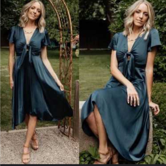 Baltic Born Teal Midi Dress - Picture 2 of 16